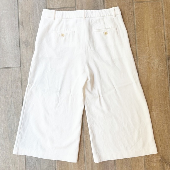 Theory Women’s Halientra Wide Leg Chino Pants Crop White 8 - Picture 5 of 6